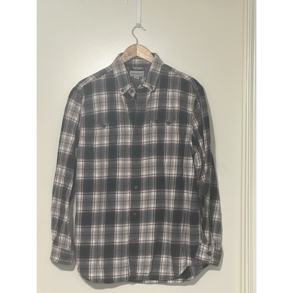 Carhartt Large Rugged Flex Relaxed Fit Midweight Flannel Long-Sleeve Plaid
